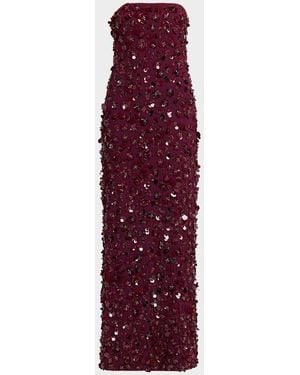 Jonathan Simkhai Serafina Strapless Sequin Column Gown - Purple