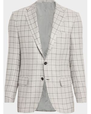 Kiton Apos;S Plaid Wool And Cashmere Sport Coat - Gray