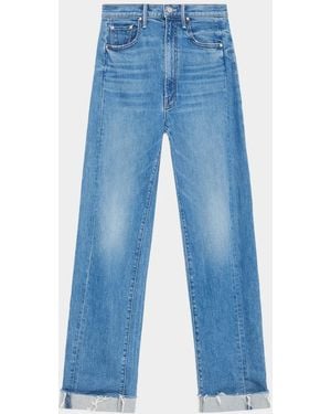 Mother The Half-Pipe Flood Cuff High-Rise Jeans - Blue