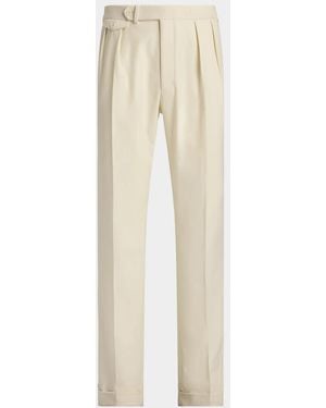 Ralph Lauren Apos;S Gregory Hand-Tailored Wool Pants - Natural