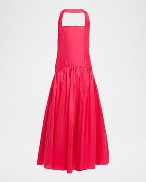 Hutch Chandler Drop-Waist Halter Maxi Dress - Red