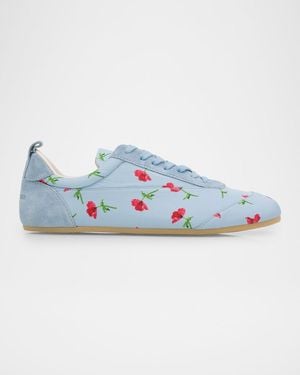Jil Sander Etage Floral-Printed Low-Top Sneakers - Blue