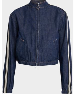 Veronica Beard Gigi Denim Track Jacket - Blue