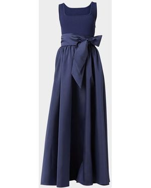 Shoshanna Mercer Two-Tone Mixed Media Gown - Blue