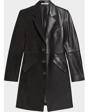 Helmut Lang Sculpted Leather Apex Coat - Black