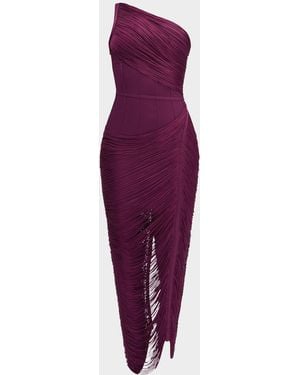 Hervé Léger The Tyra Asymmetric Gown - Purple