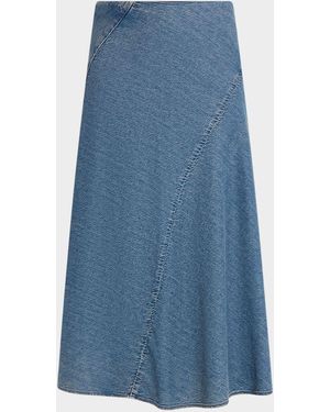 Rag & Bone Ultra Featherweight Lisbon Midi Skirt - Blue