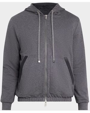 Moncler Apos;S Reversible Fleece Zip Hoodie - Gray