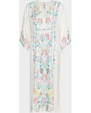 Johnny Was X Ashley Percival Averi Floral Caftan - White