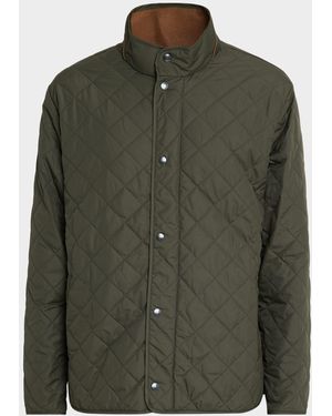 Peter Millar Apos;S Suffolk Quilted Stand-Collar Coat - Green