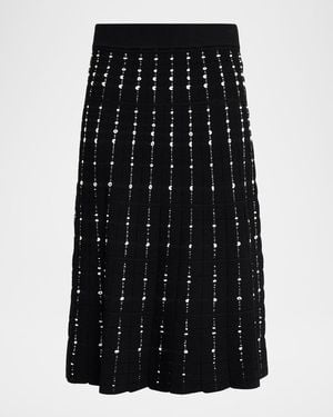 JOSEPH Fragmented Stripes A-Line Knit Skirt - Black