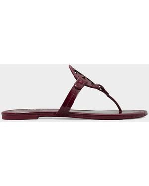 Tory Burch Miller Logo Leather Sandals - Brown