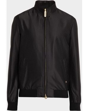 Stefano Ricci Apos;S Geometric Silk Jacquard Blouson - Black