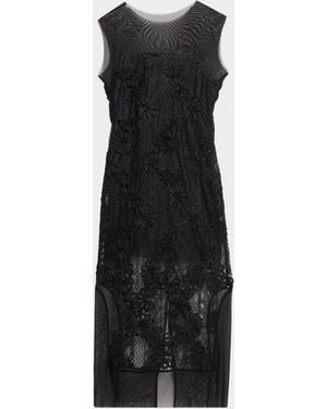 JBQ Cove Floral Lace Midi Dress - Black