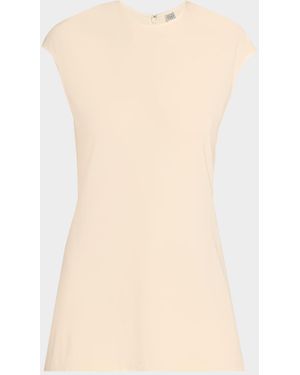 TOTEME Everyday Cap-Sleeve Jersey Top - Natural