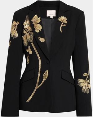 Cinq À Sept Gilded Peony Tailored Blazer - Black