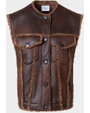 Akris Punto Faux Fur Vest - Brown