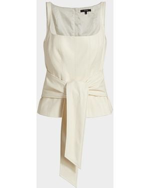 Toccin Linda Tie-Front Faux-Leather Tank - Natural