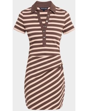 Veronica Beard Lanier Striped Cotton Mini Polo Dress - Multicolor