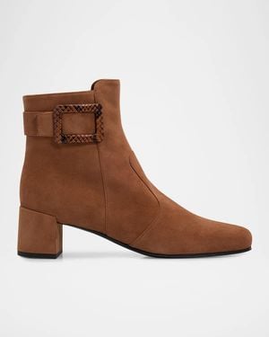 Roger Vivier Tres Vivier Polly 45Mm Suede Booties - Brown