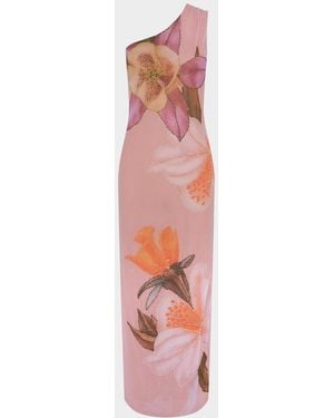 PATBO Peony Floral One-Shoulder Maxi Dress - Pink