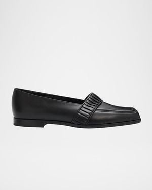 Manolo Blahnik Minoffa Leather Loafers - Black