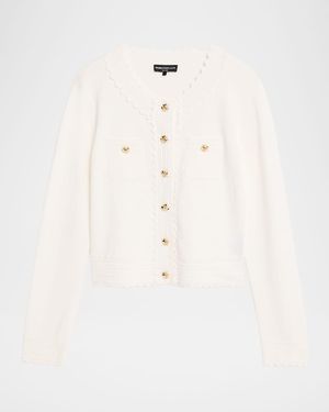 Generation Love Blossom Scallop-Trim Cardigan - Natural