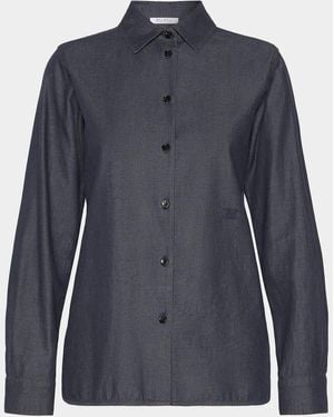 Max Mara Denim Button-Down Shirt - Blue