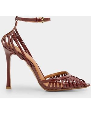 retroféte Analu 105Mm Python-Embossed Leather Heel Sandals - Pink