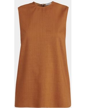 Ferragamo Sleeveless Wool Top - Brown