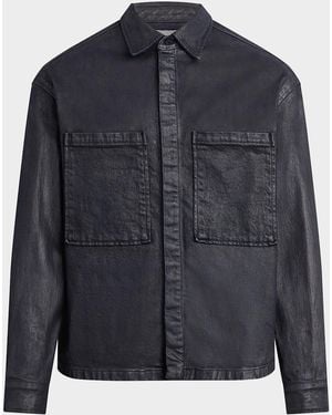 Hudson Jeans Apos;S Coated Denim Overshirt - Blue