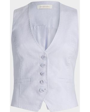Zimmermann Luna Linen Vest - Blue