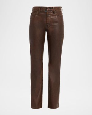 Mother The Insider Sneak Coated Jeans - Brown