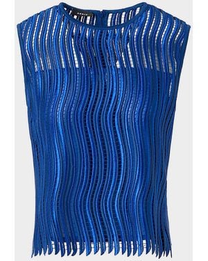 Akris Techno Wave Guipure Lace Blouse - Blue