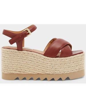 Stella McCartney Elyse Espadrille Wedge Sandals - Brown