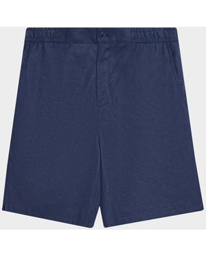 Bugatchi Apos;S Aerolinen Drawstring Shorts - Blue