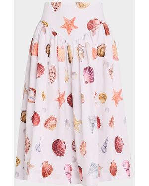 No Pise La Grama Sotavento Midi Skirt - Red