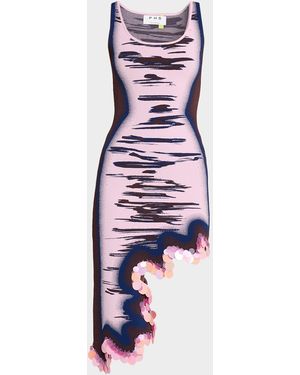 Ph5 Robin Wavy High-Low Reversible Midi Dress - White