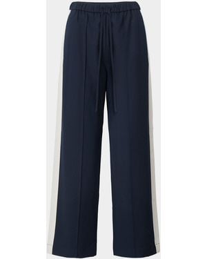 Rag & Bone Siena Striped Straight-Leg Wool Pants - Blue