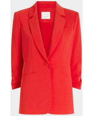 Cinq À Sept Khloe Crepe 3/4-Sleeve Blazer - Red