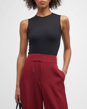 Commando Sleeveless Crewneck Neoprene Bodysuit - Red