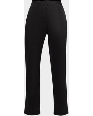 Veronica Beard Stila Slim Satin Pants - Black