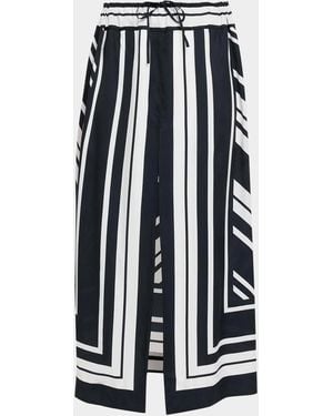 Brandon Maxwell Jameson A-Line Viscose Skirt - Blue