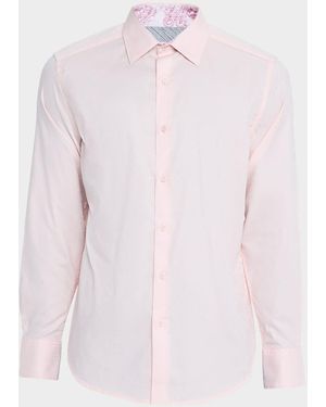 Robert Graham Odyssey Cotton Medallion Jacquard Sport Shirt - Pink