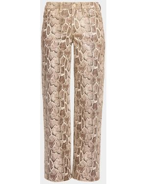 Mother The Maven Sneak Leather-Blend Pants - Natural