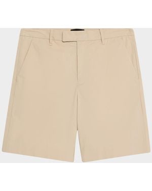 Vince Italian Cotton Extended-Tab Shorts - Natural