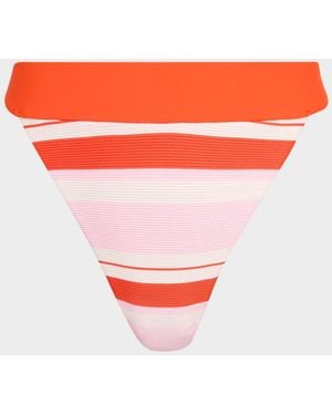 Jonathan Simkhai Kristy Striped Bikini Bottoms - Orange
