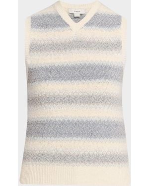 Vince V-Neck Knit Summer Sweater Vest - White