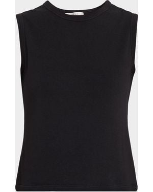 The Row Wody Cotton Rib Tank Top - Black