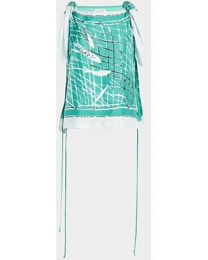 Altuzarra Siggi Sleeveless Side-Tie Silk Top - Green